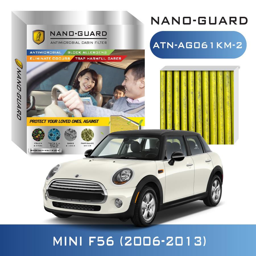 กรองแอร์ ARCTIC สำหรับ Mini F56 (20014-2021) ATN-AG061KM-2 รุ่น Nano-Guard (ฆ่าเชื้อโรค + ดูดกลิ่นเหม็น + ดักสารก่อภูมิแพ้) ราคา 2,420 บาท*ส่งฟรี