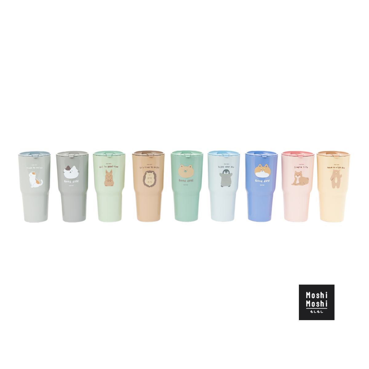 Moshi Moshi แก้วน้ำพลาสติกลายน่ารัก มีฝาปิด แก้วน้ำพกพา ขนาด 750 ml. รุ่น 7100055464-55472 ราคา 39 บาท*ส่งฟรี