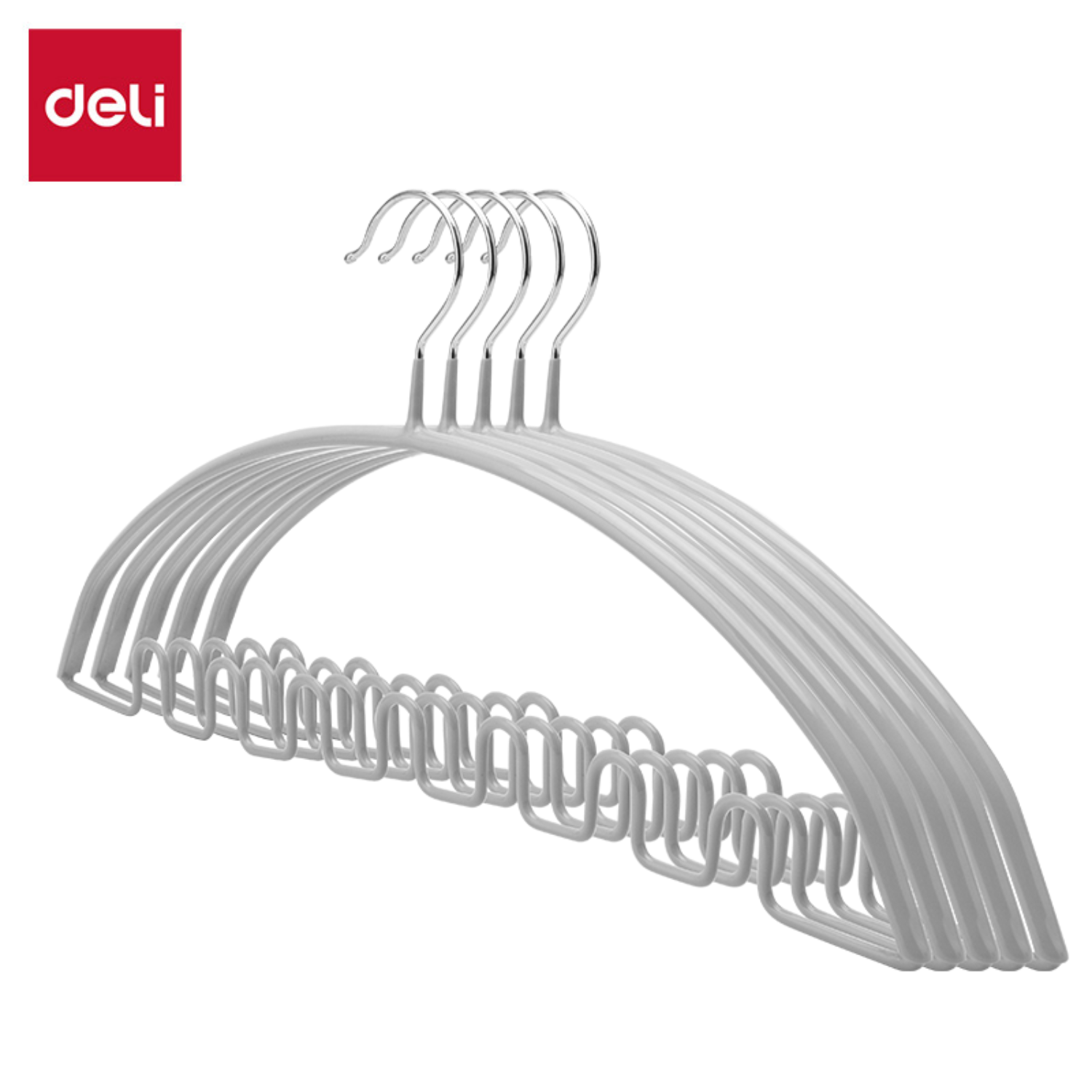 Deli ไม้แขวนเสื้อ ไม้แขวนเสื้อพลาสติก ไม้แขวนผ้า ที่แขวนเสื้อ แขวนเสื้อผ้าได้ทุกรูปแบบ ขอบพลาสติก ทนทานต่อการใช้งาน Clothes Hanger ราคา 99 บาท*ส่งฟรี