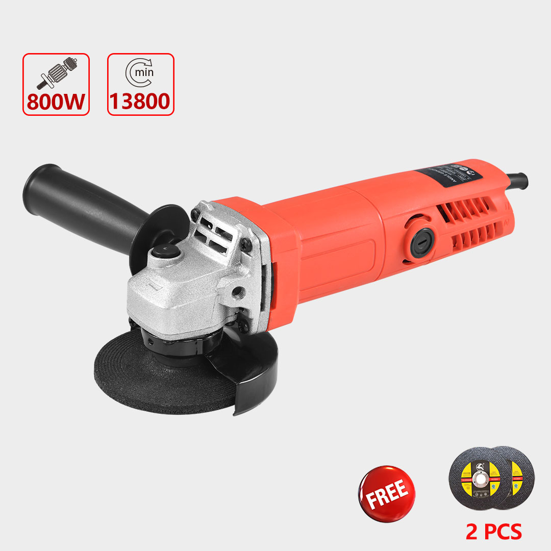 เครื่องเจียร์ 4 นิ้ว หินเจีย ลูกหมู เครื่องเจียร หินเจียร 800 W พร้อมด้ามจับและฝาครอบป้องกัน เครื่องมือช่าง ฟรี! ใบตัด 2 แผ่น ราคา 389 บาท*ส่งฟรี