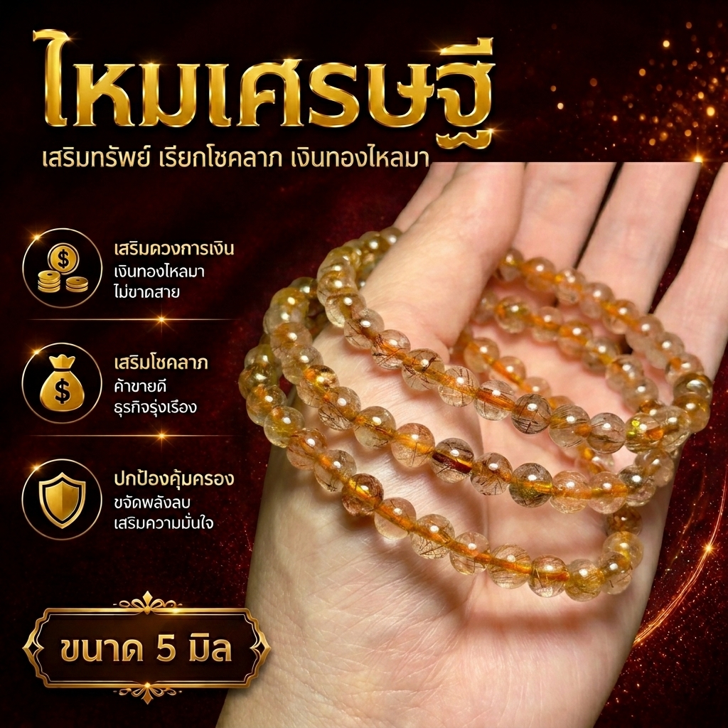 5mm Silk Thread (Premium) Is the Ultimate Power That Brings Good Fortune, Commerce, and Wealth.