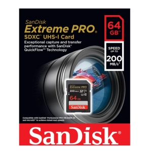 สินค้า SanDisk 64GB Extreme PRO SDXC R200/W90
