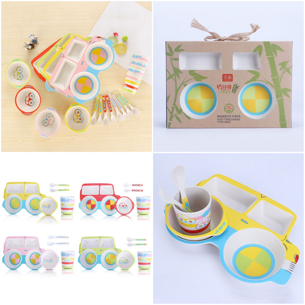 ชุดจาน สนุกสำหรับเด็ก, ชุดจานชามชุดอาหารมี5ชิ้น   Fun Playset for Children, Tableware Dining Plate Set Toy