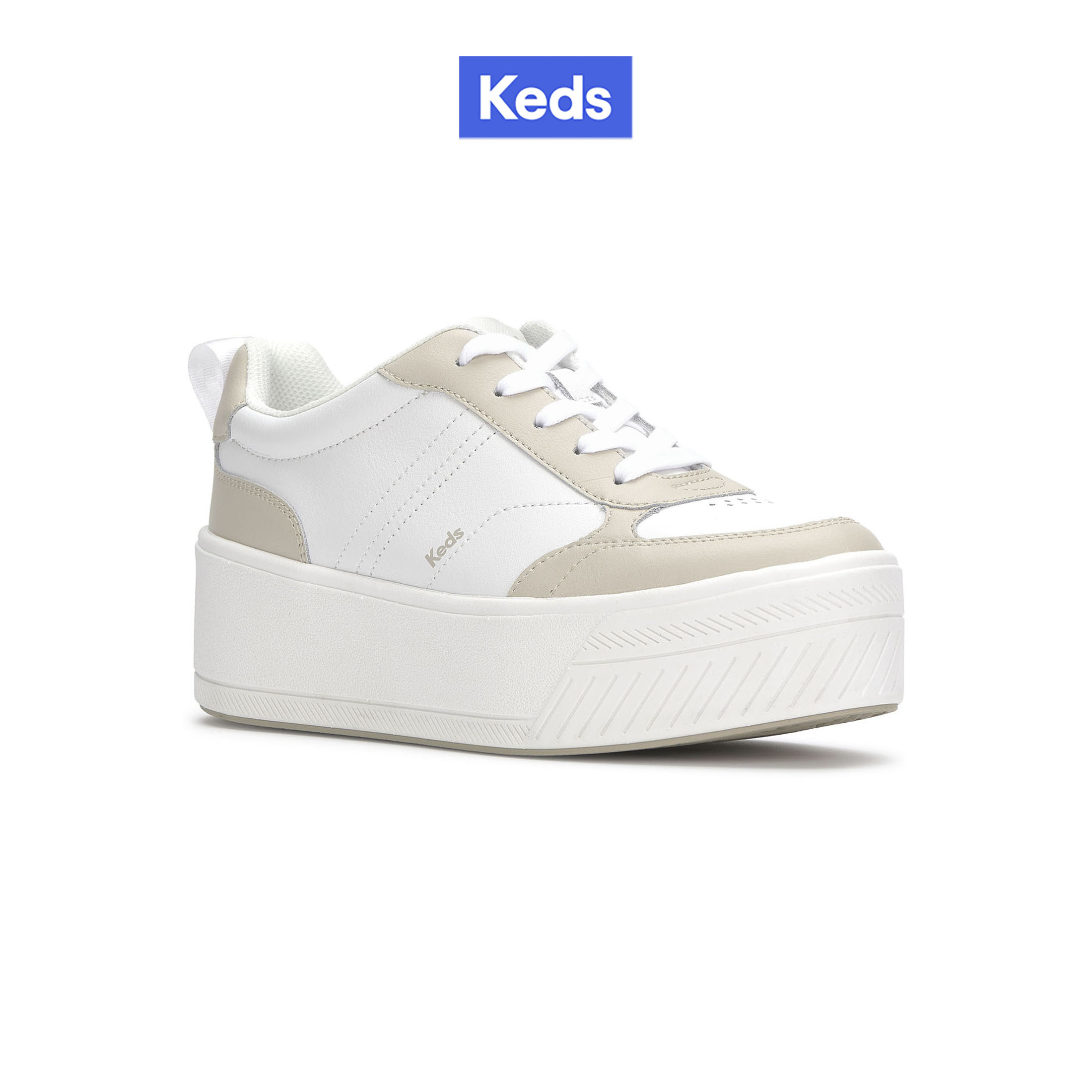Keds Sneakers with Heels, Model Skyler Ii Leather, White/Beige (Kw-Skyii-6-110) ราคา 2,765 บาท*ส่งฟรี