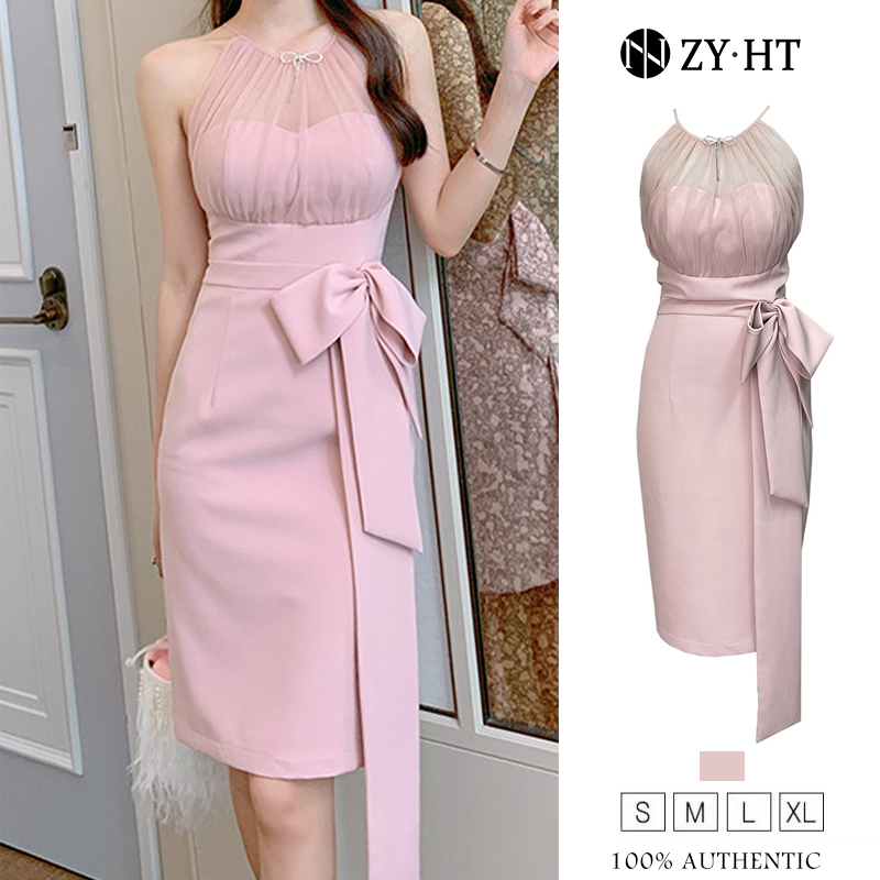 ZY.HT EraVogue เดรสผู้หญิง เดรสไปงานแต่ง เดรสสีชมพู คล้องคอ ผ้าสูท เดรสออกงาน เดรสเซ็กซี่ เดรสเกาหลี ชุดออกงาน ชุดราตรี พร้อมส่ง 9291 ราคา 1,466 บาท*ส่งฟรี