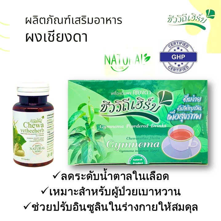ชาเชียงดา ผักเชียงดา ลดเบาหวาน ลดไขมัน ลดคอเรสเตอรอล ไขมันในเลือด (ชีวาร์ Chewa) ผลิตภัณฑ์เสริมอาหาร ราคา 230 บาท*ส่งฟรี