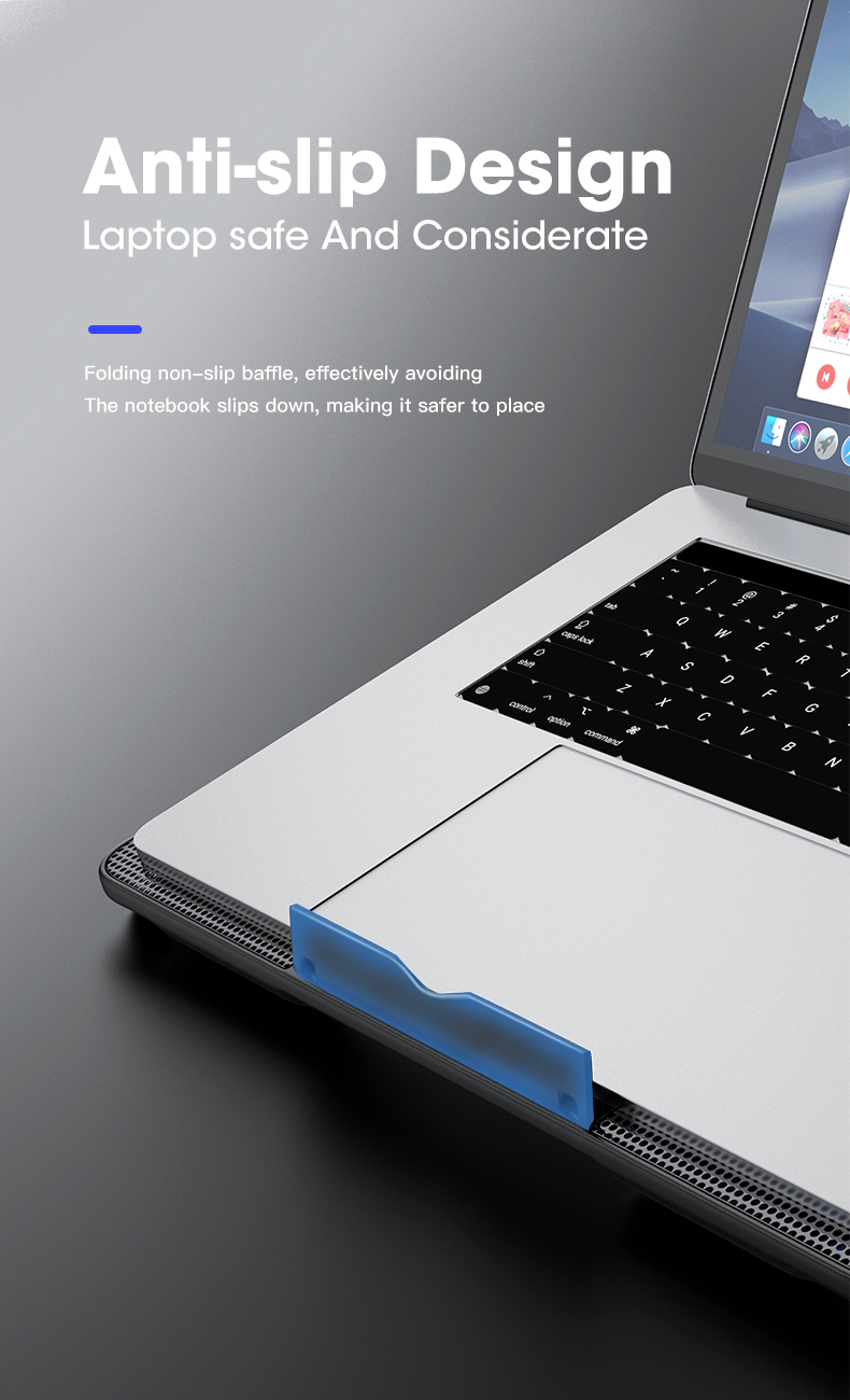 มุมมองเพิ่มเติมของสินค้า 【ส่งจากไทย⚡️】Niye พัดลมโน๊ตบุ๊ค ที่วางโน้ตบุ้ค แท่นวางโน้ตบุ้ค พัดลมระบายความร้อน Notebook for 12-17 Inches Notebook for 12-17 Inches Laptop Stand With Cool