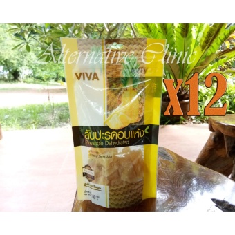 วีวา สับปะรดอบแห้ง 100กรัม 12 ถุง Pineapple Dehydrated – Viva(100g) 12 sachets