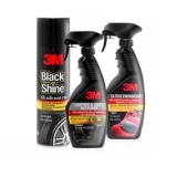 3M สเปรย์เคลือบเงาเบาะหนัง & เพิ่มความเงาเคลือบสี & โฟมยางรถยนต์ Black Shine 400มล Shampoo, Leather Vinyl Restorer & Gloss Enhancer Quick Wax & Tire Black Shine