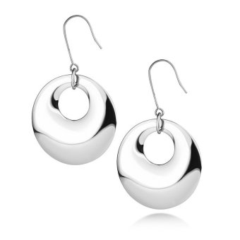 555jewelry ต่างหู สแตนเลสสตีล - แบบห้อยทรงโดนัทผิวปัดเงา (สี - สตีล) รุ่น MNC-ER562-A (ER 25) 555jewelry ต่างหู สแตนเลสสตีล - แบบห้อยทรงโดนัทผิวปัดเงา (สี - สตีล) รุ่น MNC-ER562-A (ER 25)