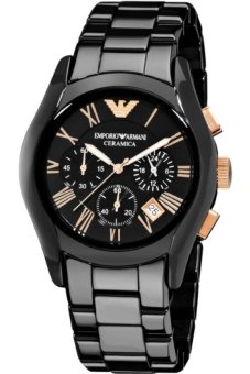 ราคา Armani นาฬิกาข้อมือสำหรับผู้ชาย AR1410 สายเซรามิกสีดำ