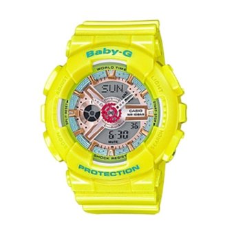 ราคา Casio Baby-G นาฬิกาข้อมือผู้หญิง สีนีโอพาสเทล สีเหลือง สายเรซิ่น รุ่น BA-110CA-9A