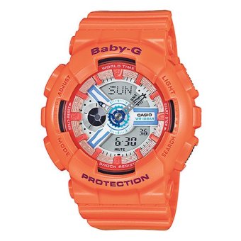 ราคา Casio Baby-G นาฬิกาข้อมือผู้หญิง สายเรซิ่น รุ่น BA-110SN-4A (สีส้ม)
