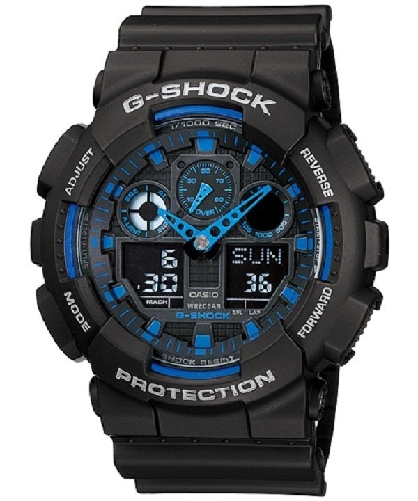 Casio G-Shock นาฬิกาข้อผู้ชาย สายเรซิน รุ่น GA-100-1A2DR - สีดำ Casio G-Shock นาฬิกาข้อผู้ชาย สายเรซิน รุ่น GA-100-1A2DR - สีดำ