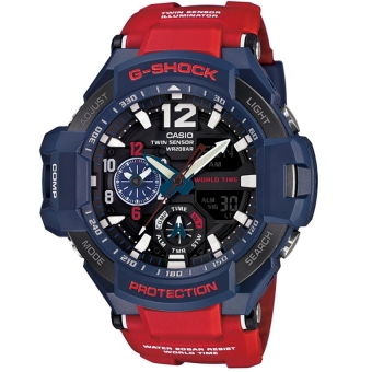 ราคา CASIO G-SHOCK GRAVITYMASTER นาฬิกาข้อมือผู้ชาย รุ่น GA-1100-2A (สีน้ำเงินแดง)