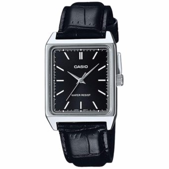 ราคา CASIO Standard นาฬิกาข้อมมือผู้ชาย สีเงิน/ดำ สายหนัง รุ่น MTP-V007L-1EUDF