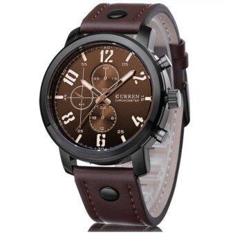 ราคา Curren นาฬิกาข้อมือสุภาพบุรุษ สี Coffee สายหนัง รุ่น C8192