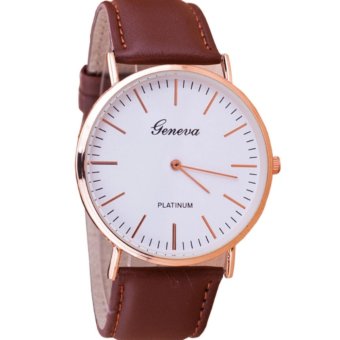 ซื้อ/ขาย Geneva Watch นาฬิกาข้อมือผู้ชาย สายหนัง สีน้ำตาล รุ่น WM0022