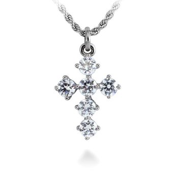 555jewelry จี้รูปไม้กางเขน ประดับด้วย CZ รุ่น MNC-P037-A (Steel/White) 555jewelry จี้รูปไม้กางเขน ประดับด้วย CZ รุ่น MNC-P037-A (Steel/White)