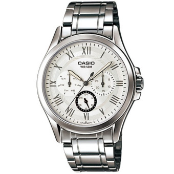 Casio Standard นาฬิกาข้อมือผู้ชาย สีเงิน สายสแตนเลส รุ่น MTP-E301D-7B1VDF Casio Standard นาฬิกาข้อมือผู้ชาย สีเงิน สายสแตนเลส รุ่น MTP-E301D-7B1VDF