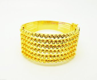 Thai Jewelry กำไลข้อมือทอง งานทองชุบไมครอน ชุบเศษทองคำแท้ 96.5% หนัก 3.5 บาท Thai Jewelry กำไลข้อมือทอง งานทองชุบไมครอน ชุบเศษทองคำแท้ 96.5% หนัก 3.5 บาท
