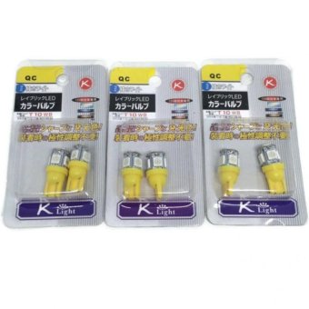 Thailand หลอดไฟหรี่ รุ่น T10LED5B (สีเหลือง) 3 คู่ Thailand หลอดไฟหรี่ รุ่น T10LED5B (สีเหลือง) 3 คู่