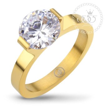 555jewelry เครื่องประดับ ผู้หญิง แหวน สแตนเลสสตีล - แหวนน่ารักประดับ CZ สีขาวตัวเรือน สี ทอง รุ่น MNC-R674-B 555jewelry เครื่องประดับ ผู้หญิง แหวน สแตนเลสสตีล - แหวนน่ารักประดับ CZ สีขาวตัวเรือน สี ทอง รุ่น MNC-R674-B