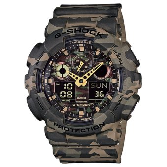 CASIO G-SHOCK รุ่น GA-100CM-5ADR (CMG) นาฬิกาข้อมือสายเรซิ่น สีเขียว/กากี ลายพราง CASIO G-SHOCK รุ่น GA-100CM-5ADR (CMG) นาฬิกาข้อมือสายเรซิ่น สีเขียว/กากี ลายพราง