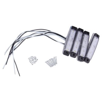 Allwin 4ชิ้น 6 led รถบรรทุกเทรลเลอร์ตัวโคมไฟข้างตัว 12โวลต์ขาว Allwin 4ชิ้น 6 led รถบรรทุกเทรลเลอร์ตัวโคมไฟข้างตัว 12โวลต์ขาว