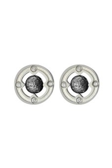 555jewelry ต่างหูแบบก้านเสียบวงกลม ตรงกลางเป็นบอล รุ่น MNC-ER308-D - Black 555jewelry ต่างหูแบบก้านเสียบวงกลม ตรงกลางเป็นบอล รุ่น MNC-ER308-D - Black