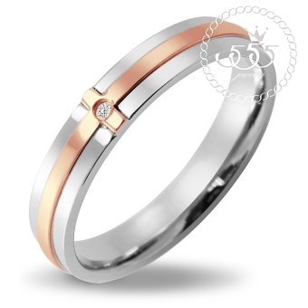 555jewelry แหวนสไตล์ Minimal ตัวเรือนเป็นสี Steel ตรงกลางทำลาย Cross ทำสี Pink Gold รุ่น MNC-R198-C 555jewelry แหวนสไตล์ Minimal ตัวเรือนเป็นสี Steel ตรงกลางทำลาย Cross ทำสี Pink Gold รุ่น MNC-R198-C