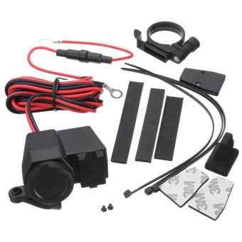 รถจักรยานยนต์กันน้ำ 2.1 amps เสียบชาร์จพลังงานไฟแช็กยูเอสบีสำหรับโทรศัพท์ รถจักรยานยนต์กันน้ำ 2.1 amps เสียบชาร์จพลังงานไฟแช็กยูเอสบีสำหรับโทรศัพท์