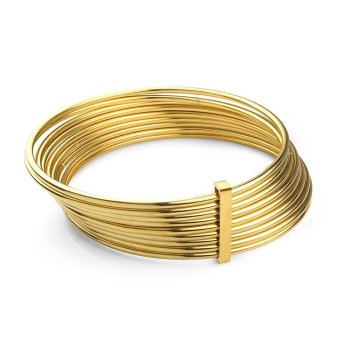 555jewelry กำไล สแตนเลสสตีล ดีไซน์เก๋แบบ stack (สี ทอง) 555jewelry กำไล สแตนเลสสตีล ดีไซน์เก๋แบบ stack (สี ทอง)
