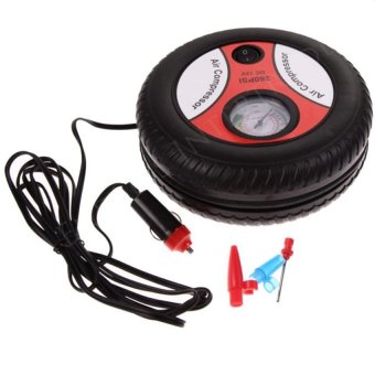 ปั้มลมไฟฟ้าสำหรับรถยนต์ แบบพกพา รูปล้อรถAir Pump 260PSI 12 V(Black-Orange) 1pcs ปั้มลมไฟฟ้าสำหรับรถยนต์ แบบพกพา รูปล้อรถAir Pump 260PSI 12 V(Black-Orange) 1pcs