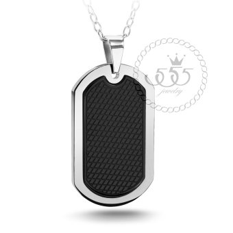 555jewelry จี้สไตล์ Dog Tag ตรงกลางทำลายตารางสีดำ รุ่น MNC-P404-A ตัวเรือนสี Steel 555jewelry จี้สไตล์ Dog Tag ตรงกลางทำลายตารางสีดำ รุ่น MNC-P404-A ตัวเรือนสี Steel