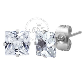 555jewelry ต่างหูก้านเสียบประดับด้วย CZ สี่เหลี่ยม รุ่น MNC-ER446-A สี Steel 555jewelry ต่างหูก้านเสียบประดับด้วย CZ สี่เหลี่ยม รุ่น MNC-ER446-A สี Steel