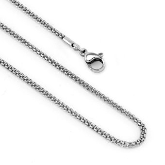 555jewelry สร้อยคอโซ่ถักกลม รุ่น MNC-C002-A (สี Steel) 555jewelry สร้อยคอโซ่ถักกลม รุ่น MNC-C002-A (สี Steel)