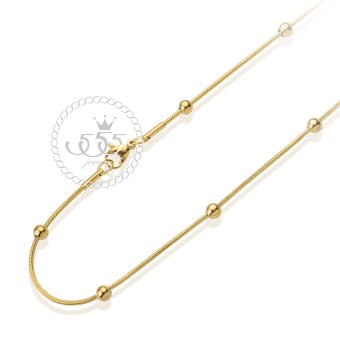 555jewelry สายสร้อยคอลาย Sneck chain แต่งด้วยบอลกลม สแตนเลสสตีล รุ่น MNC-C094-B (สี ทอง) สร้อยเปล่า 555jewelry สายสร้อยคอลาย Sneck chain แต่งด้วยบอลกลม สแตนเลสสตีล รุ่น MNC-C094-B (สี ทอง) สร้อยเปล่า