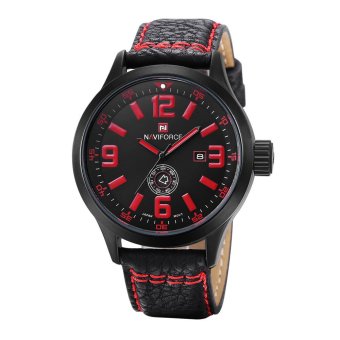 คนกันเองวันที่ Naviforce ชั่วโมงกีฬาหนังนาฬิกาข้อมือควอตซ์ (สีแดง) คนกันเองวันที่ Naviforce ชั่วโมงกีฬาหนังนาฬิกาข้อมือควอตซ์ (สีแดง)