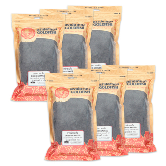 GOLDFISH ปลาทอง สาหร่ายทะเลแห้ง 25 กรัม (แพ็ค 6 ห่อ) GOLDFISH ปลาทอง สาหร่ายทะเลแห้ง 25 กรัม (แพ็ค 6 ห่อ)