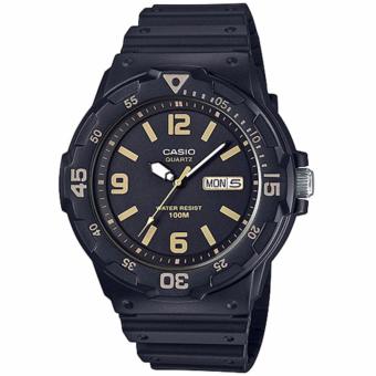 CASIO Standard นาฬิกาข้อมือผู้ชาย สีดำ/ทอง สายเรซิน รุ่น MRW-200H-1B3VDF CASIO Standard นาฬิกาข้อมือผู้ชาย สีดำ/ทอง สายเรซิน รุ่น MRW-200H-1B3VDF