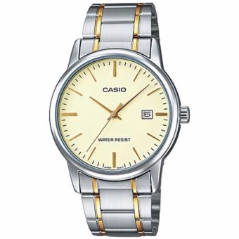CASIO Standard นาฬิกาข้อมือผู้ชาย สีเงิน/ทอง สายสแตนเลส รุ่น MTP-V002SG-9AUDF CASIO Standard นาฬิกาข้อมือผู้ชาย สีเงิน/ทอง สายสแตนเลส รุ่น MTP-V002SG-9AUDF