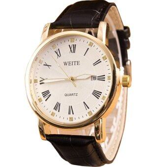 MEGA Quartz Waterproof Calendar Wristwatch หรูหรานาฬิกาข้อมือ สายหนัง กันน้ำ รุ่น MG0007 (Black/White) MEGA Quartz Waterproof Calendar Wristwatch หรูหรานาฬิกาข้อมือ สายหนัง กันน้ำ รุ่น MG0007 (Black/White)