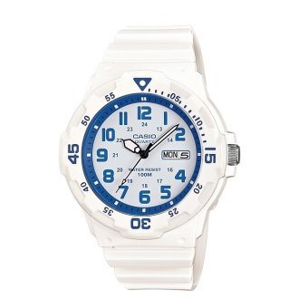 Casio Standard Analog นาฬิกาข้อมือ สายเรซิน MRW-200HC-7B2VDF – สีขาว/ฟ้า Casio Standard Analog นาฬิกาข้อมือ สายเรซิน MRW-200HC-7B2VDF – สีขาว/ฟ้า