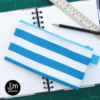 I'mpressionBag กระเป๋าใส่ดินสอ pencilbag ทรงแบน ซิปรูด ลายทาง แถบใหญ่ (ขาวฟ้า white blue) I'mpressionBag กระเป๋าใส่ดินสอ pencilbag ทรงแบน ซิปรูด ลายทาง แถบใหญ่ (ขาวฟ้า white blue)