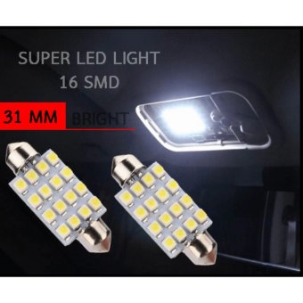 ไฟ เพดาน รถยนต์ ไฟ กลาง เก๋ง ไฟ ส่อง สัมภาระ LED 16 Light จำนวน 2 หลอด สีขาว ความยาว 31 mm (WHITE) ไฟ เพดาน รถยนต์ ไฟ กลาง เก๋ง ไฟ ส่อง สัมภาระ LED 16 Light จำนวน 2 หลอด สีขาว ความยาว 31 mm (WHITE)