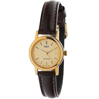 Casio Standard นาฬิกาข้อมือผู้หญิง - สีทอง สายหนังสีน้ำตาล รุ่น LTP-1095Q-9A Casio Standard นาฬิกาข้อมือผู้หญิง - สีทอง สายหนังสีน้ำตาล รุ่น LTP-1095Q-9A
