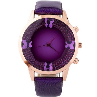 MEGA Top Luxury Crystal Butterfly Dial Leather Watchband Casual Quartz Dress Wristwatch หรูหรานาฬิกาข้อมือ สายหนัง กันน้ำ รุ่น MG0023 (Purple) MEGA Top Luxury Crystal Butterfly Dial Leather Watchband Casual Quartz Dress Wristwatch หรูหรานาฬิกาข้อมือ สายหนัง กันน้ำ รุ่น MG0023 (Purple)