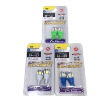 Thailand หลอดไฟหรี่ รุ่น T10LED5B (คละสี) 3 คู่ Thailand หลอดไฟหรี่ รุ่น T10LED5B (คละสี) 3 คู่