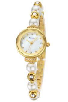 Kimio นาฬิกาข้อมือผู้หญิง White/Golden สาย Pearl Rhinestones crystal รุ่น KW6026 Kimio นาฬิกาข้อมือผู้หญิง White/Golden สาย Pearl Rhinestones crystal รุ่น KW6026